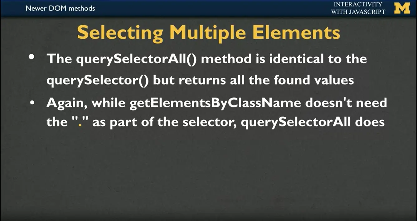 Selecting Multiple Elements.