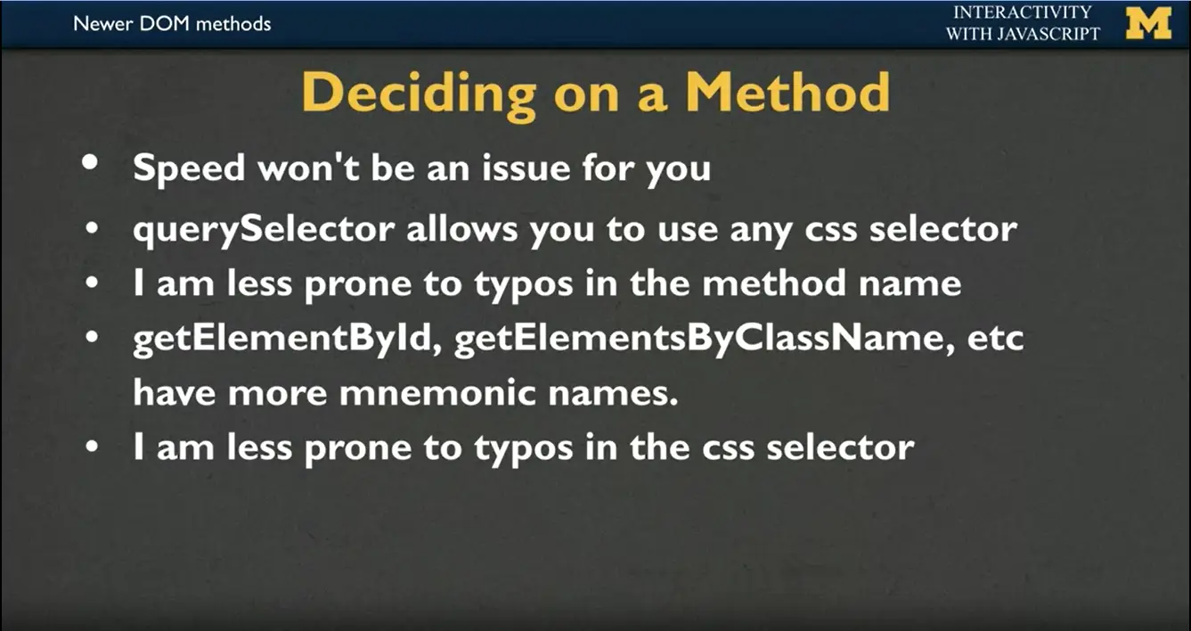 Deciding on a method.