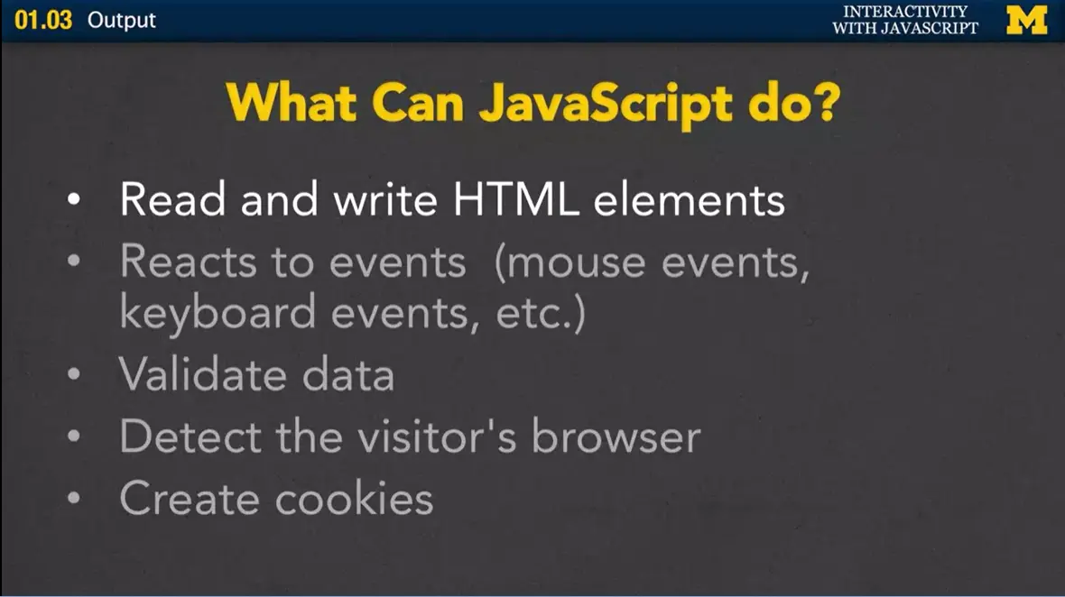 What can JavaScript do?