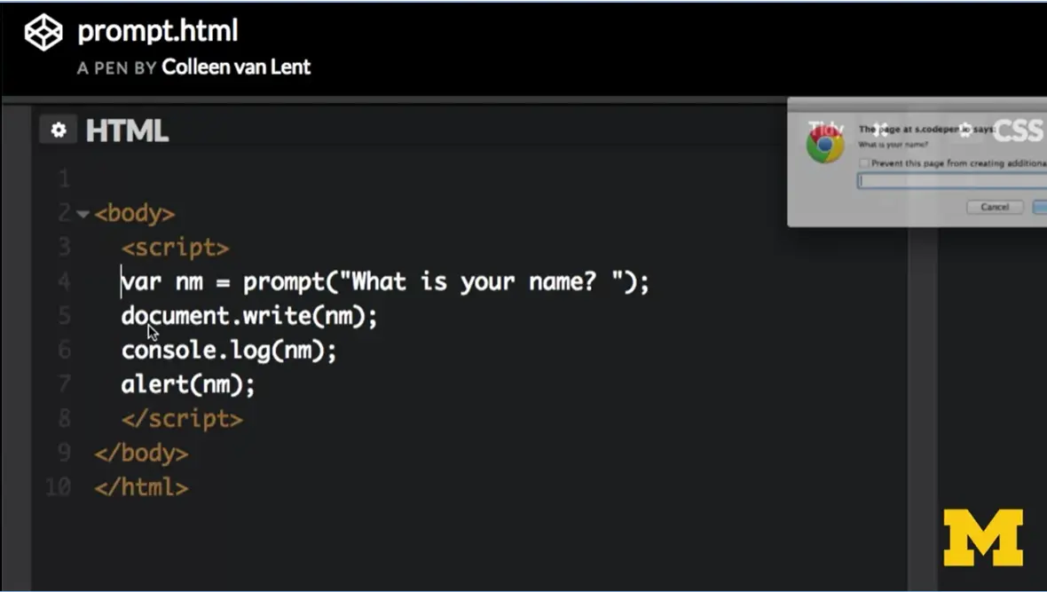 Prompt variable name.