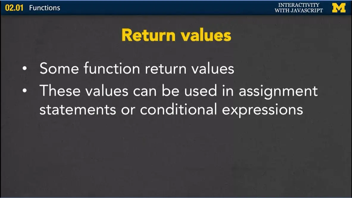 Return values, #1.