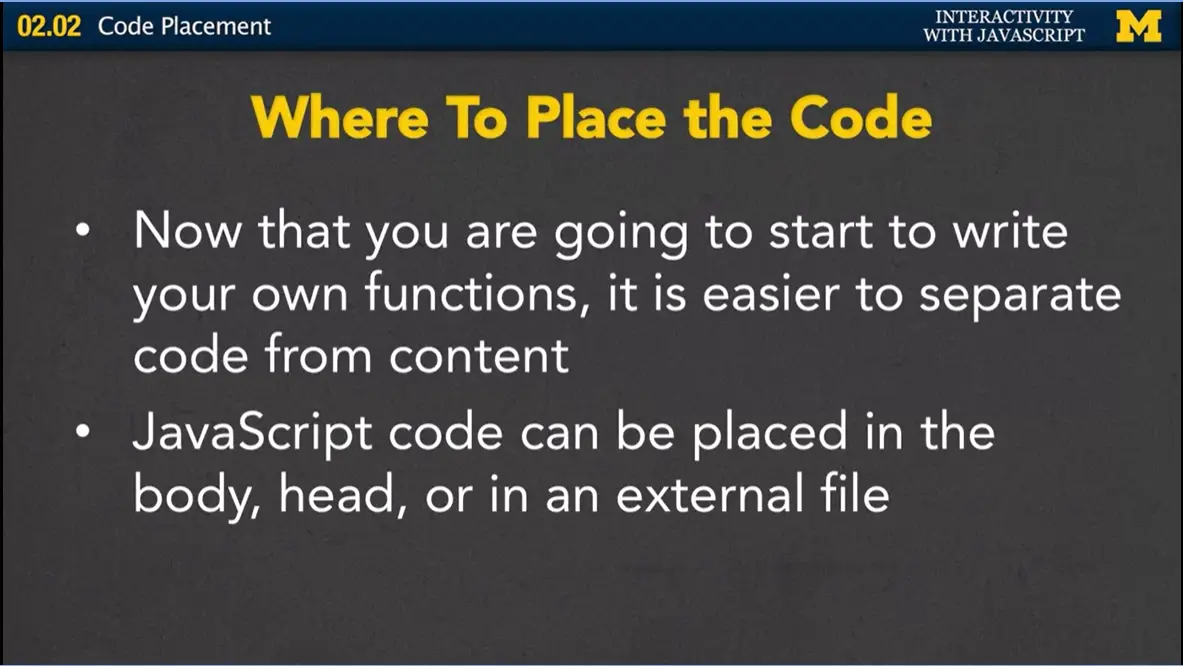 Where to Place the Code.