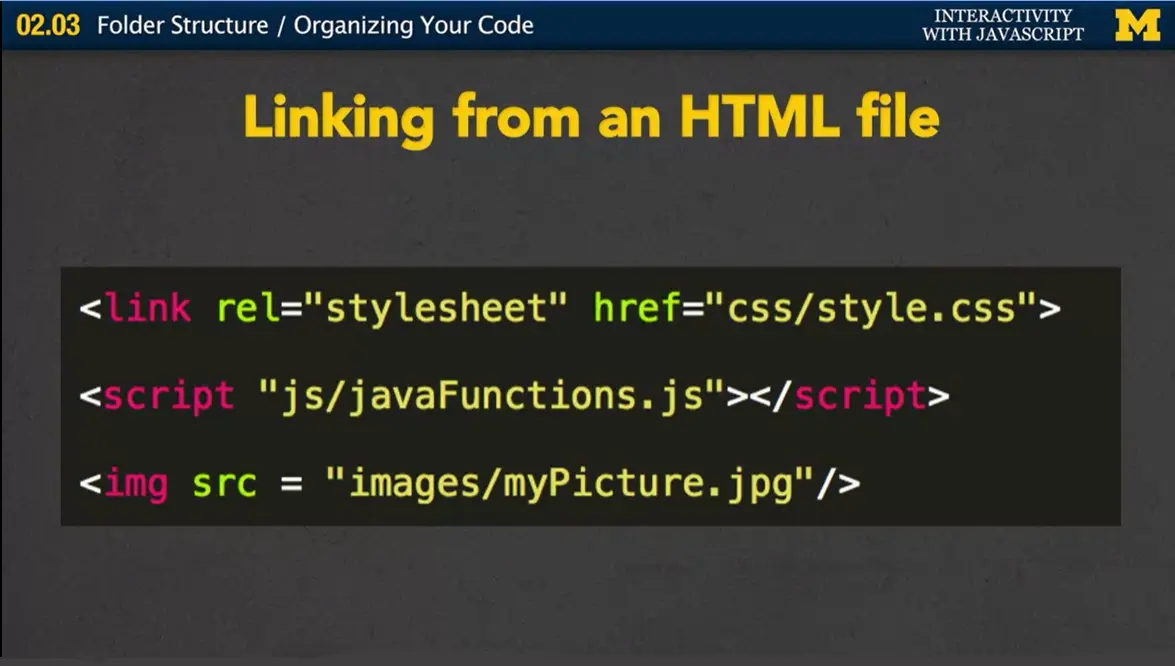 Example, linking from an HTML file.