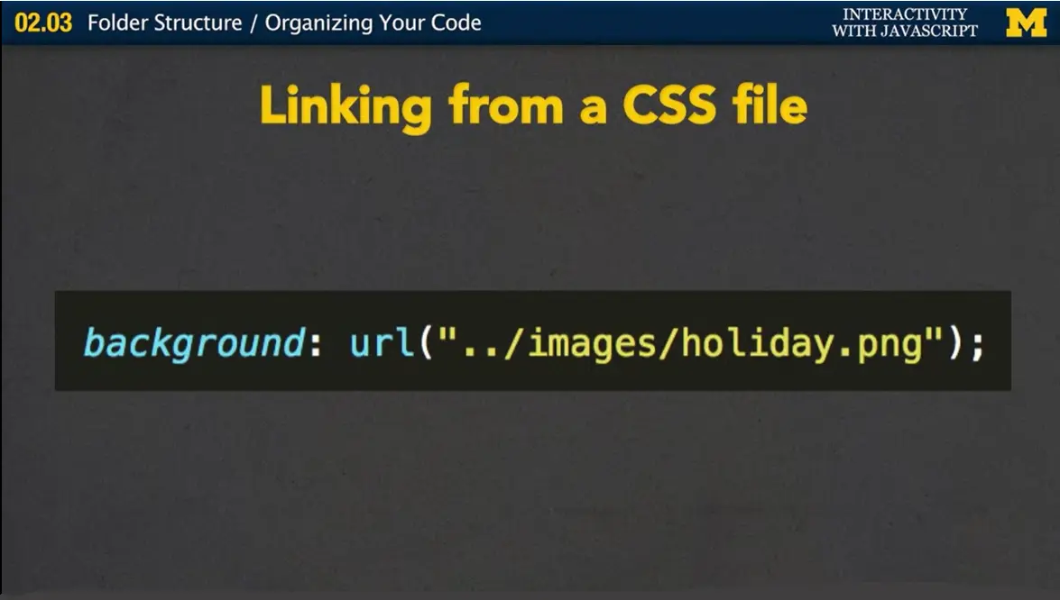 Example, linking from a CSS file.