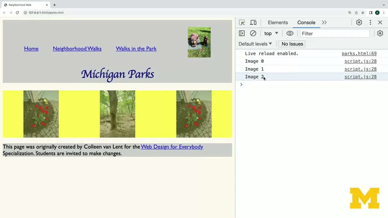 Inspect Element, Michigan parks.